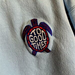 Gildan To Ood Times Turtle crewneck light blue sweatshirt Large